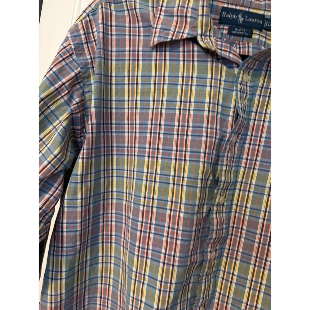 Polo Ralph Lauren Blake Mens Large Plaid Button Down‎ Shirt Multicolor Cotton L